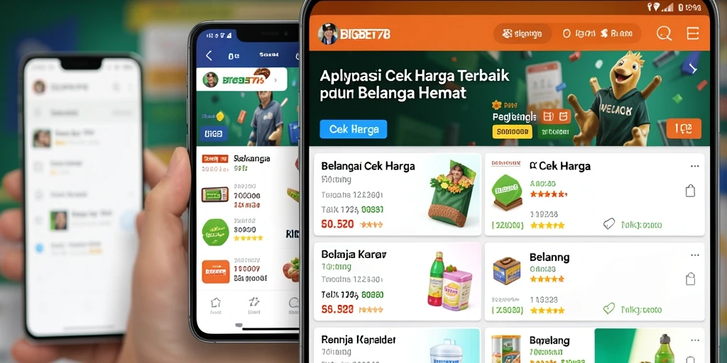 Antarmuka aplikasi BIGBET78 yang menunjukkan fitur Cek Harga.