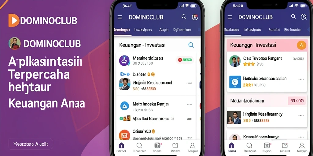 Tampilan antarmuka pengguna aplikasi DOMINOCLUB yang menarik dan fungsional.