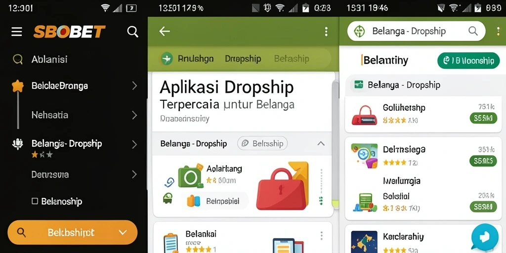 Antarmuka SBOBET menampilkan berbagai produk dropship yang mudah diakses.