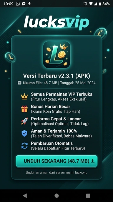 Tampilan halaman APK lucksvip