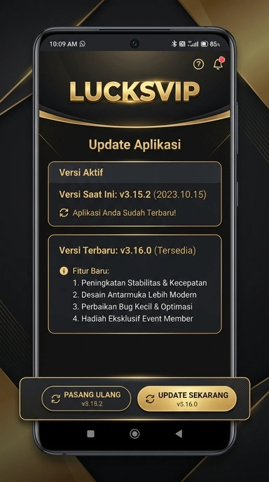 Tampilan riwayat versi lucksvip